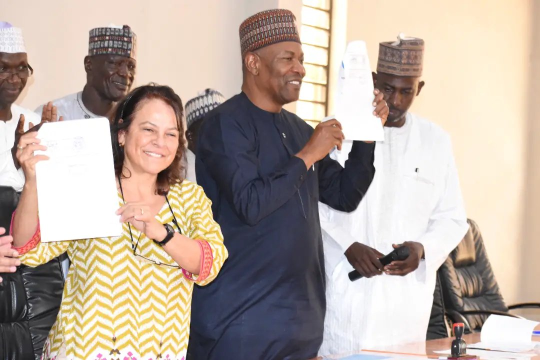 L-R-UNICEF-Representative-in-Nigeria-Ms.-Cristian-Munduate-and-Vice-Chancellor-Federal-University-Kashere-Prof.-Umaru-Pate-displaying-the-signed-MoU-on-Tuesday..jpg