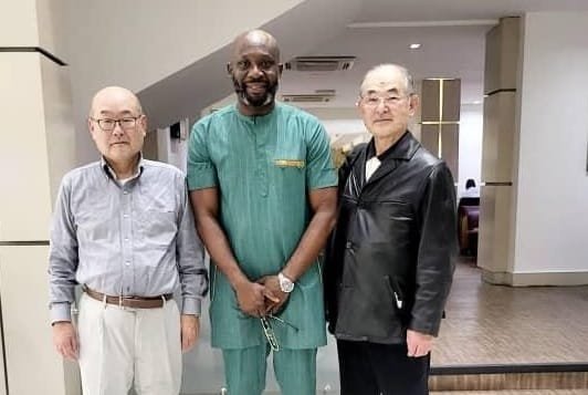Japan-team-Mr-Afriyie-middle-with-Mr-Researcher-Umeda-right-and-Professor-Ohta-during-the-arrival-in-Ghana.jpg
