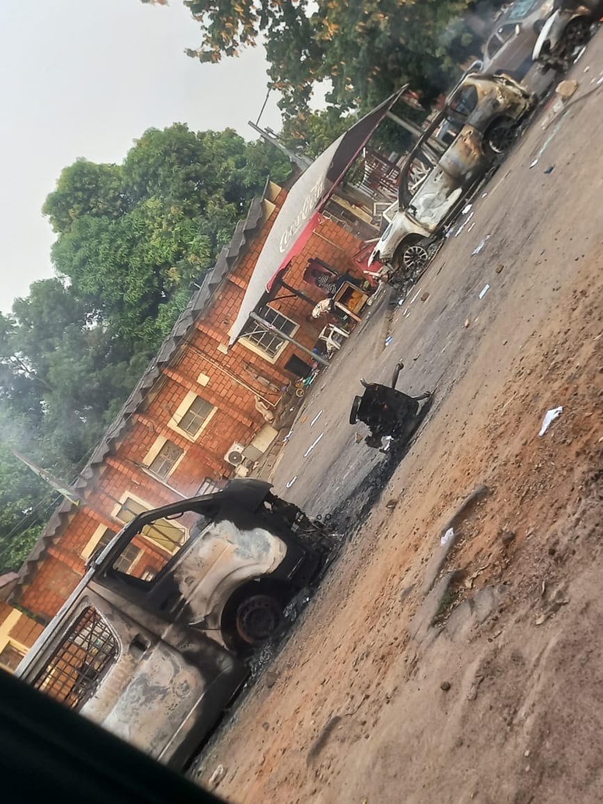 burnt cars at wuse mkt